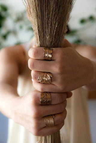 Bronze Avocado Leaf Ring