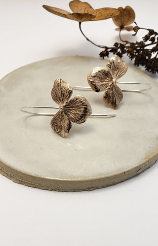Boucles d'oreilles Fleurs d'Hydrangées en bronze