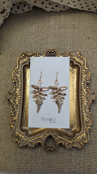 Fern Leaves earrings in bronze