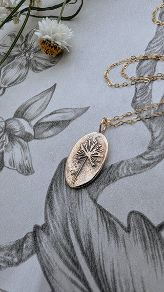 Antique bronze medallion, Wildflower