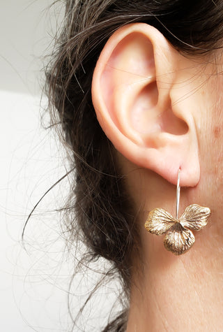Bronze Hydrangea Flower Earrings