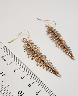 Large Fern Leaves Bronze and Gold Filled 14k