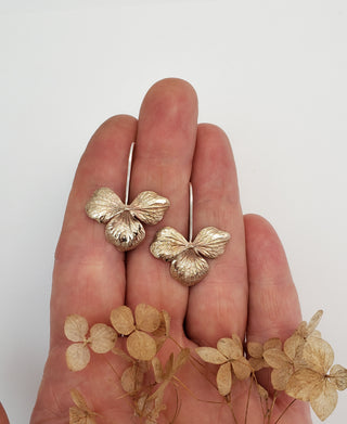 Bronze Hydrangea Flower Earrings
