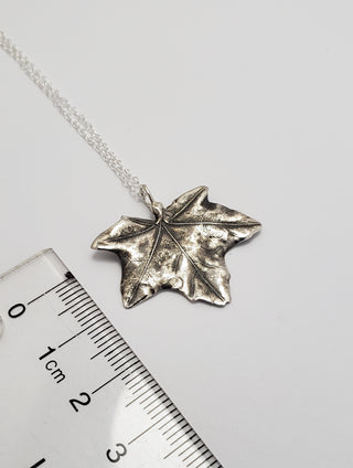 Maple Leaf Oxidized Sterling Silver