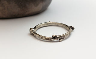 Silver Lilac Branch Ring