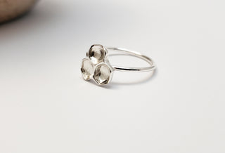 Honeycomb silver ring