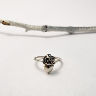 Oak Acorn silver ring