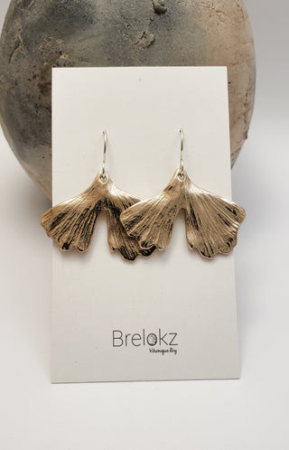 Ginkgo earrings in bronze
