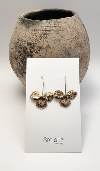 Boucles d'oreilles Fleurs d'Hydrangées en bronze