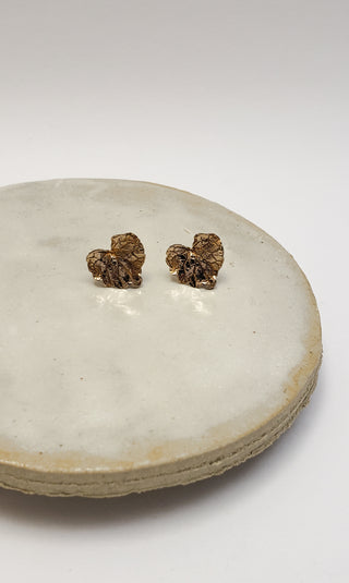 Boucles d'oreilles Feuille de Lierre en bronze