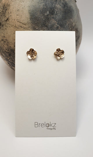 Bronze Forget-Me-Not Flower Earrings