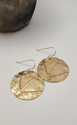 Botanical earrings in bronze