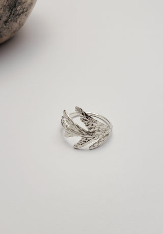 Cedar Branch Ring, Thuja in Sterling Silver