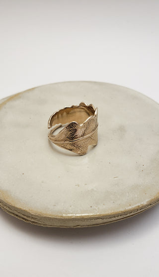 Fern Leaf Ring in Bronze