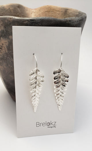 Silver Fern leaf earrings