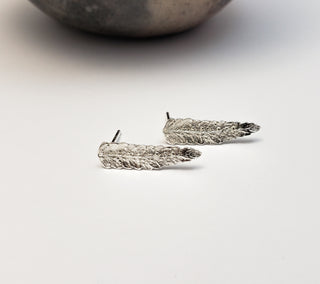 Fern Leaf silver stud earrings