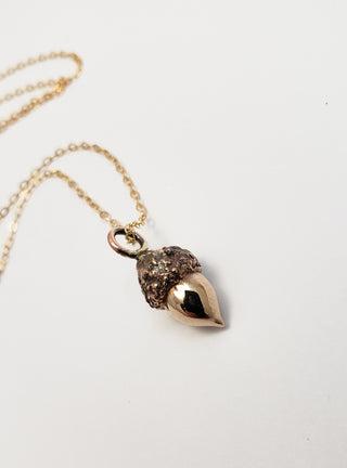 Oak Acorn Necklace in Bronze and 14k Gold Filled Gold