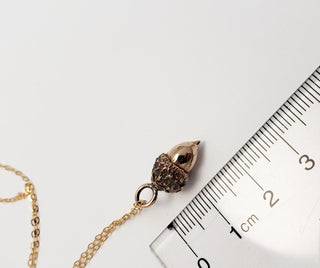 Oak Acorn Necklace in Bronze and 14k Gold Filled Gold