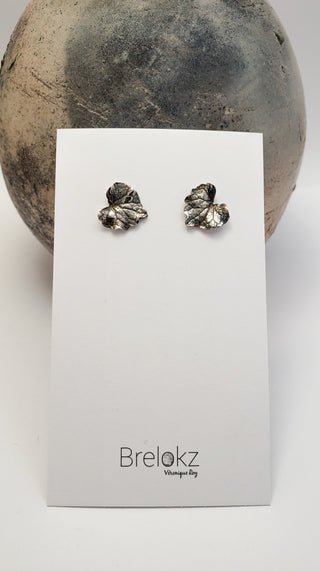 Ivy Leaf earrings in oxidized silver