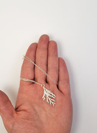 Silver Juniper Branch Necklace