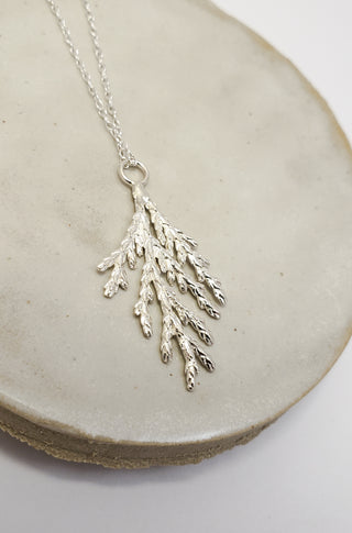 Silver Juniper Branch Necklace