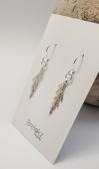 Silver juniper earrings