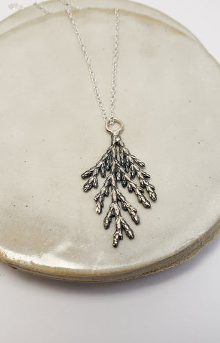 Juniper necklace in oxidized silver
