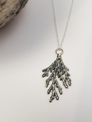 Juniper necklace in oxidized silver