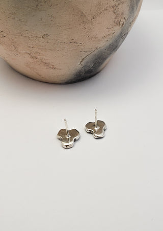 Honeycomb Oxidized Silver earrings