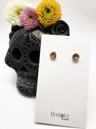 Bronze rosette earrings