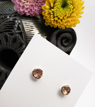 Bronze rosette earrings