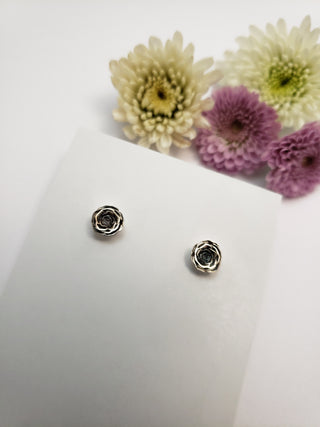 Silver rosette earrings