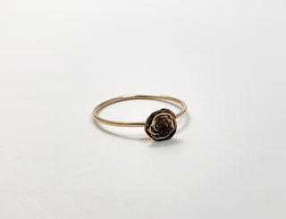 14k Gold Filled and bronze rosette ring