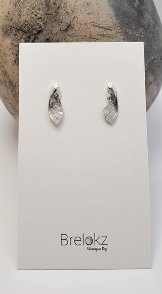 Maple Key silver earrings
