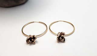 Hoop earrings Gold fill 14k and bronze