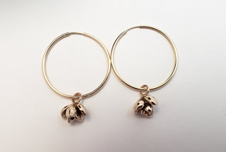 Hoop earrings Gold fill 14k and bronze
