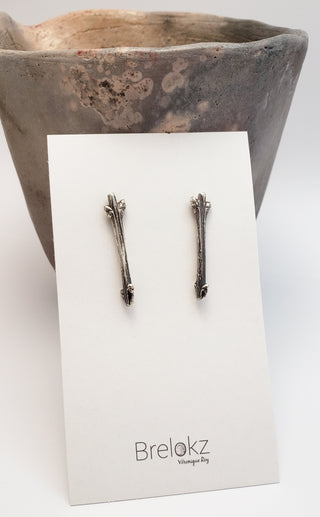 Silver Lilac Branch Earrings